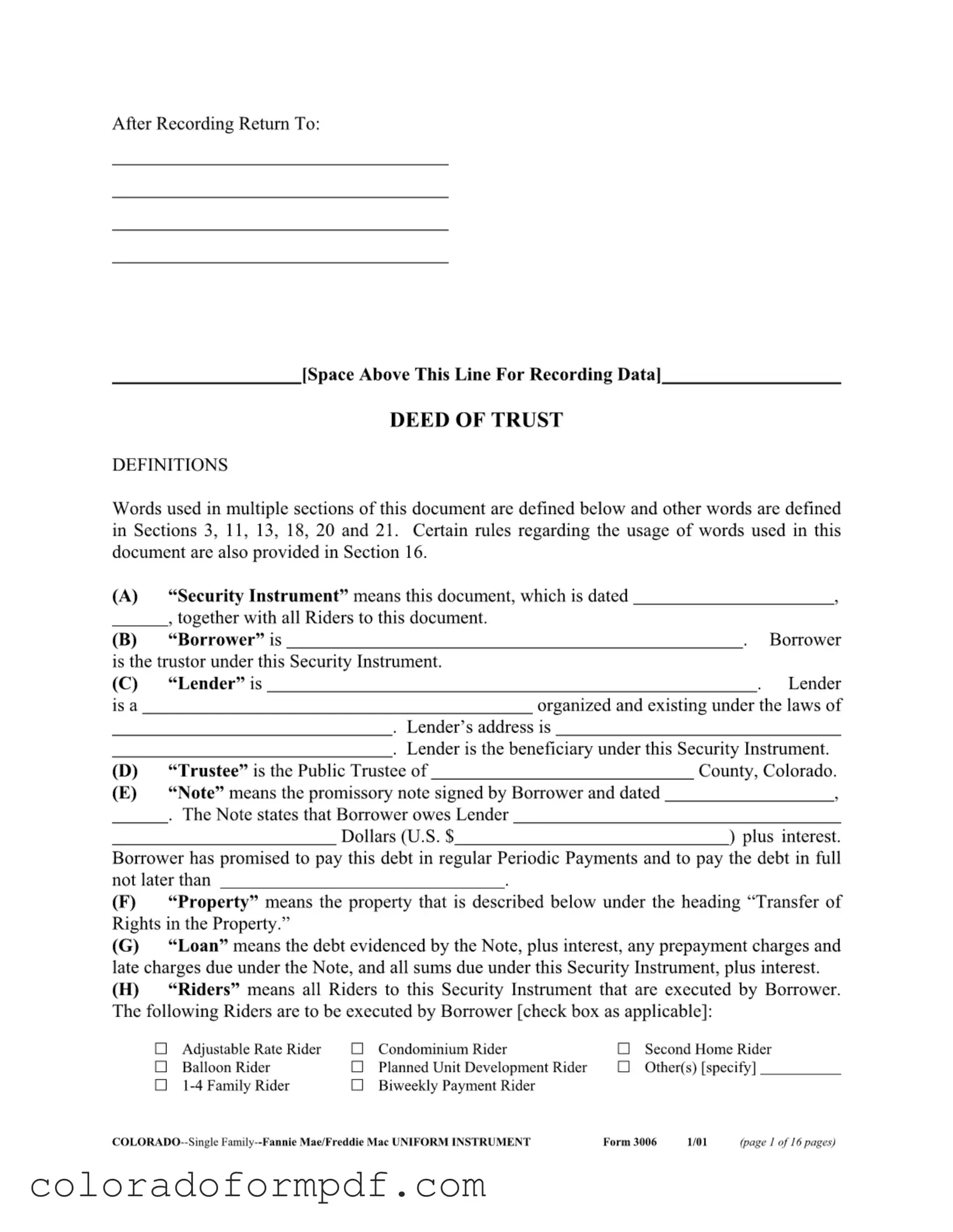 Fill Out Your Colorado 3006 Form