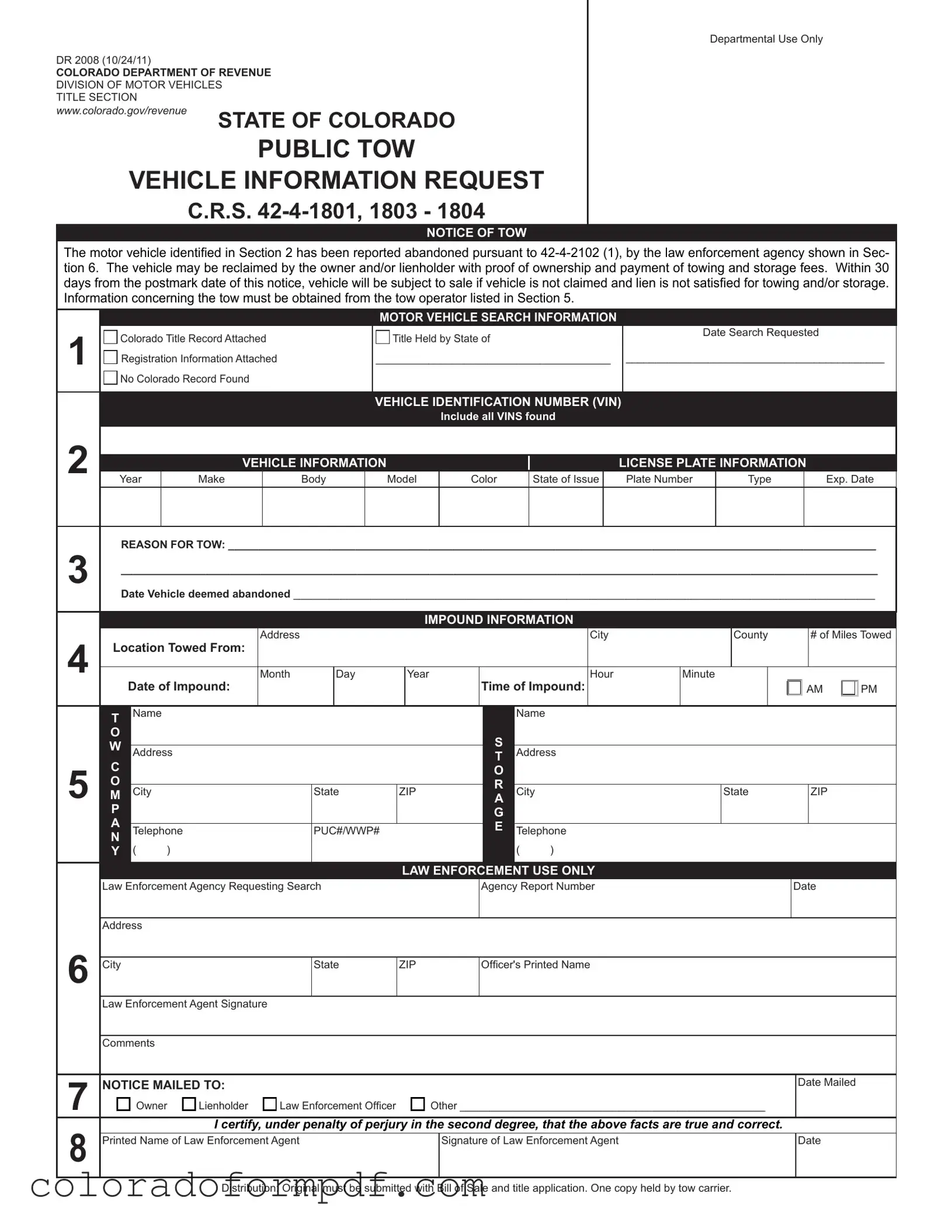 Fill Out Your Colorado Dr Form