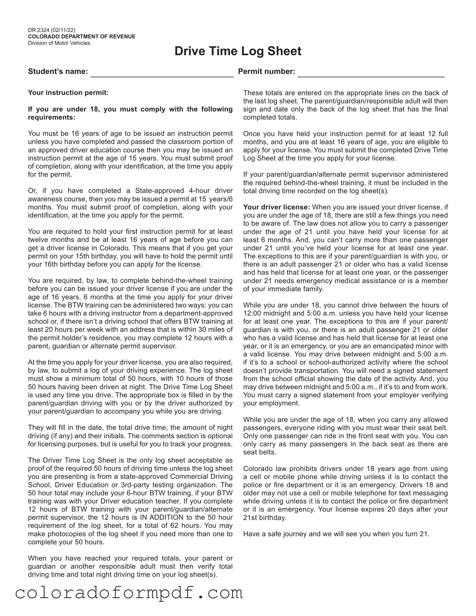 Fill Out Your Colorado Drive Form