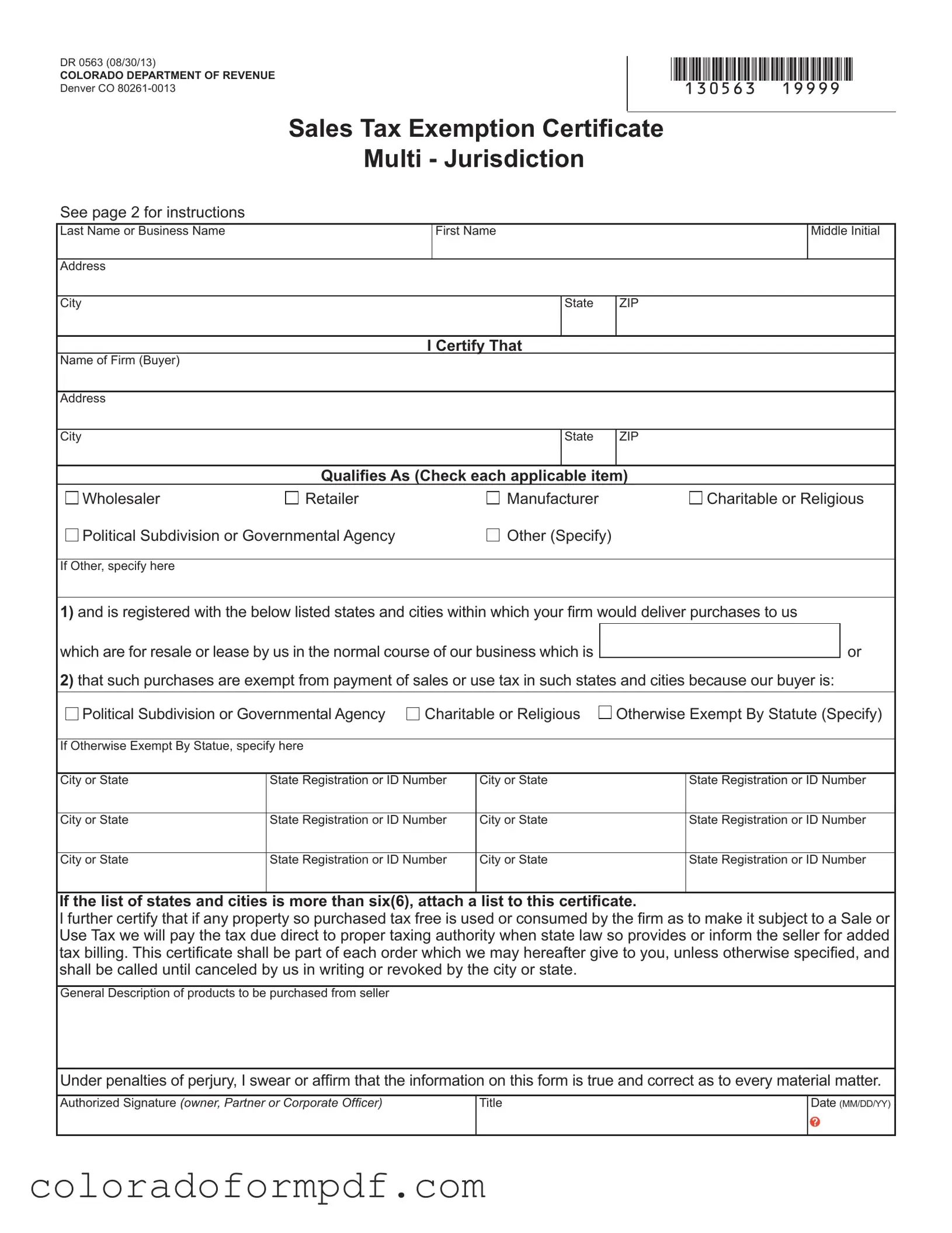 Fill Out Your Colorado Exemption Form