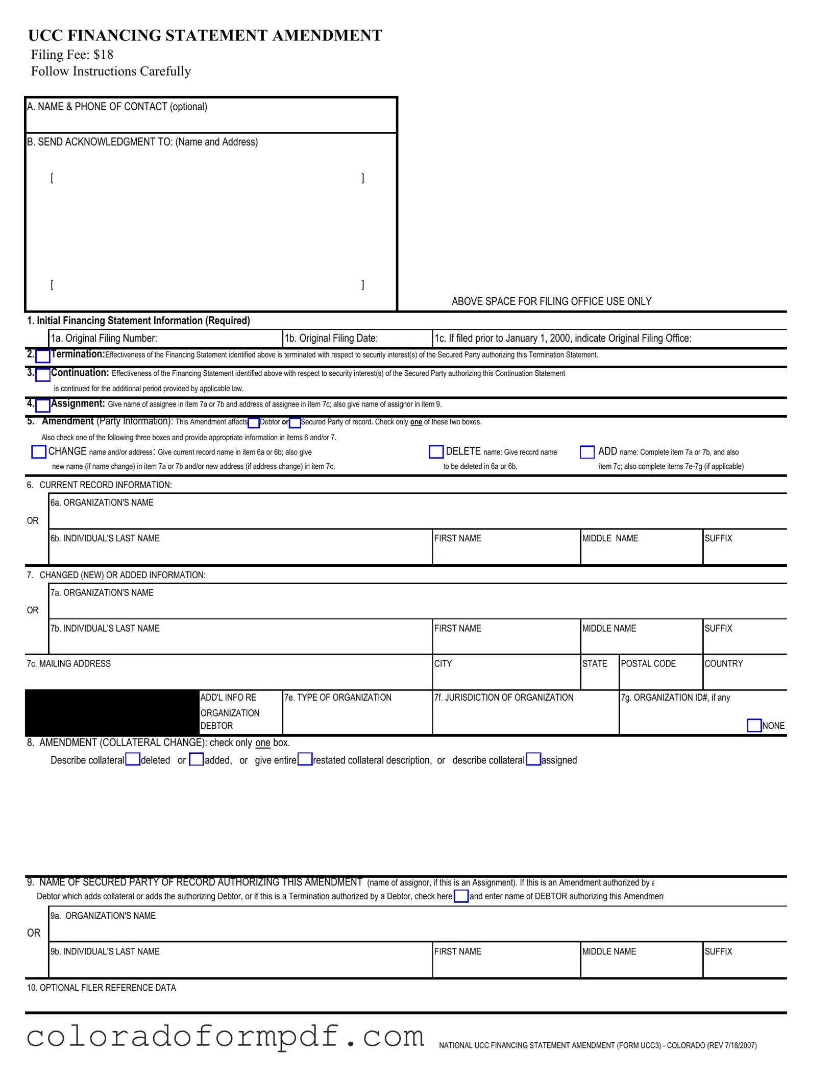 Fill Out Your Colorado Ucc3 Form
