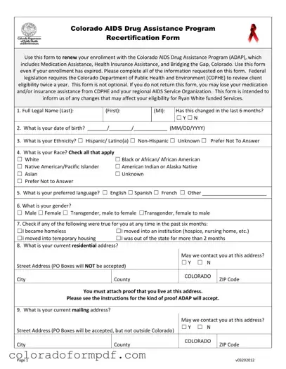 Fill Out Your Adap Colorado Form