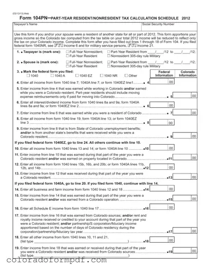 Fill Out Your Colorado 104Pn Form