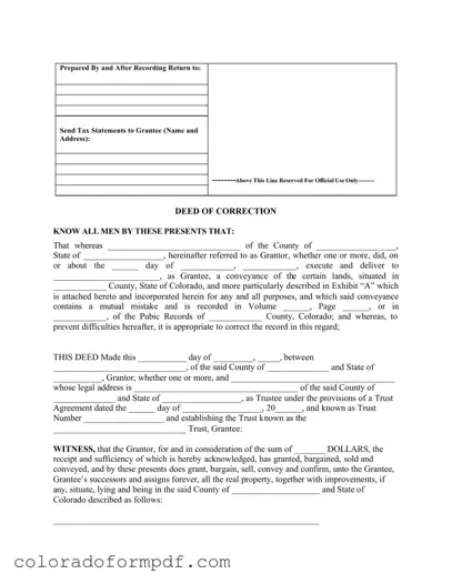 Fill Out Your Colorado Correction Form