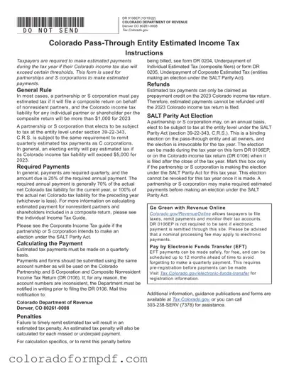 Fill Out Your Colorado Dr 0106Ep Form