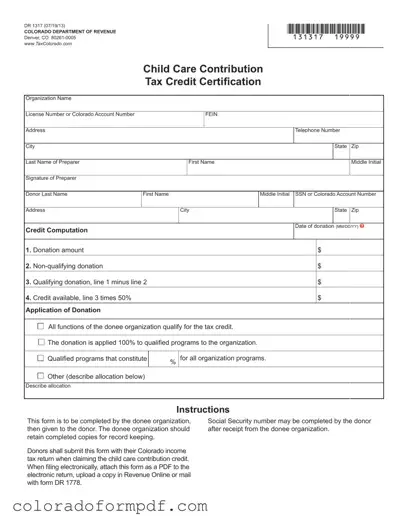 Fill Out Your Colorado Dr 1317 Form