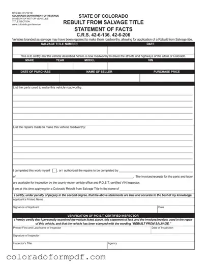 Fill Out Your Colorado Dr 2424 Form