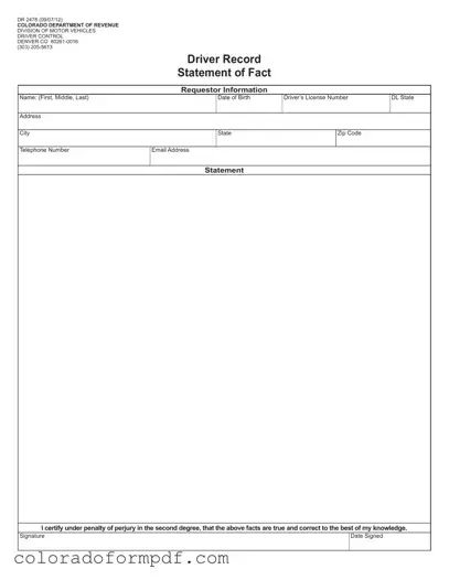 Fill Out Your Colorado Dr 2478 Form