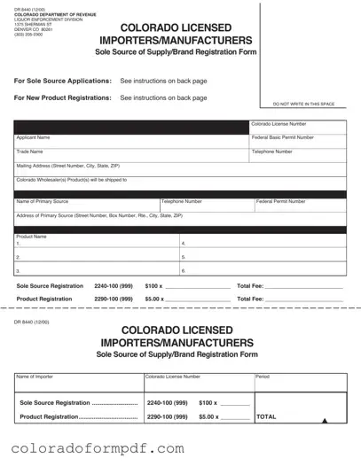 Fill Out Your Colorado Dr 8440 Form