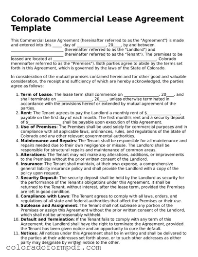Attorney-Approved  Commercial Lease Agreement Template for Colorado