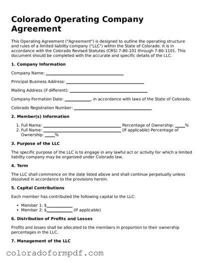 Attorney-Approved  Operating Agreement Template for Colorado