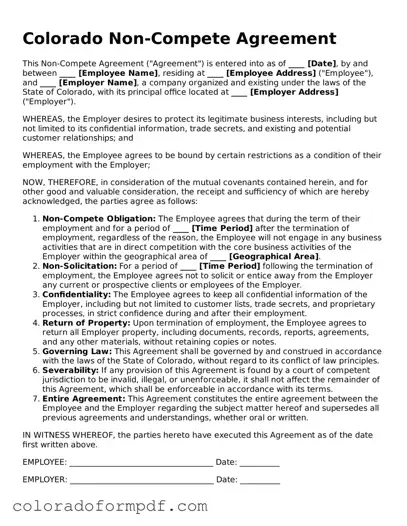 Attorney-Approved  Non-compete Agreement Template for Colorado