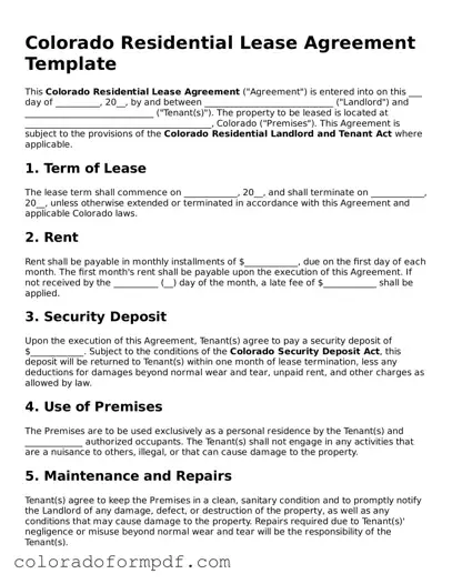 Attorney-Approved  Residential Lease Agreement Template for Colorado