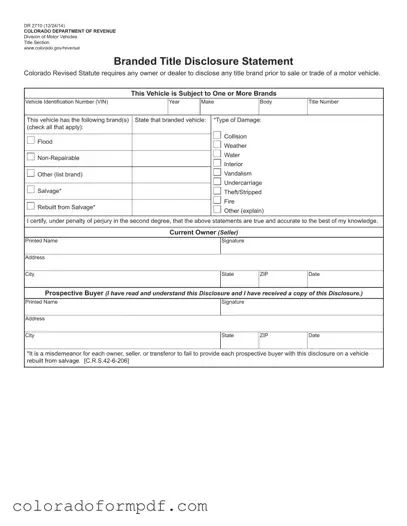 Fill Out Your Dr 2710 Colorado Form